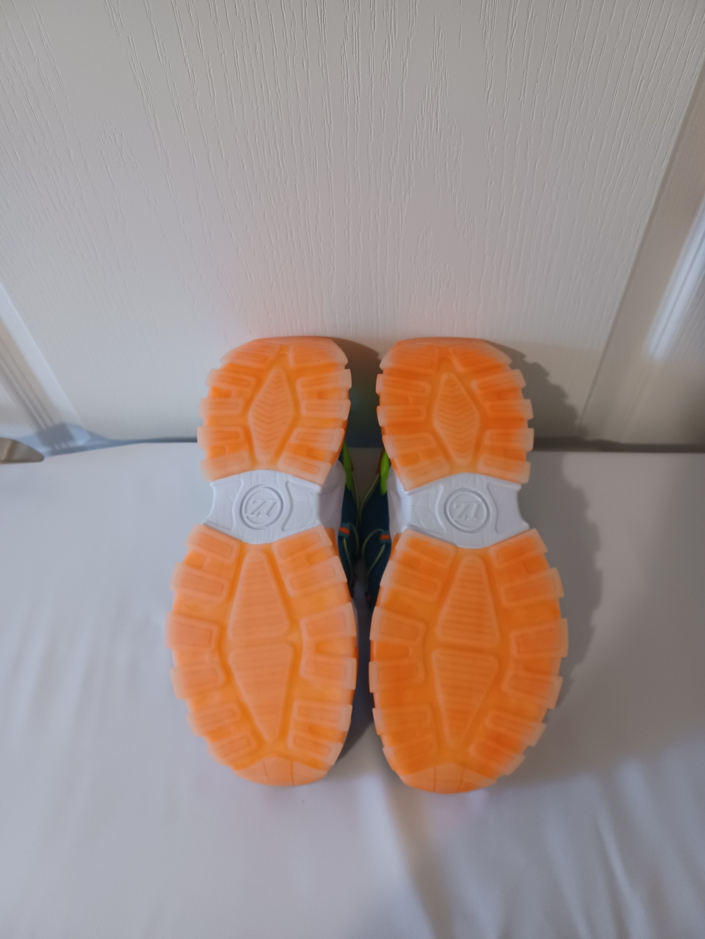 Amazon Teal Athletic Sneakers with Neon Orange and Yellow Accents - Picture 4 of 15